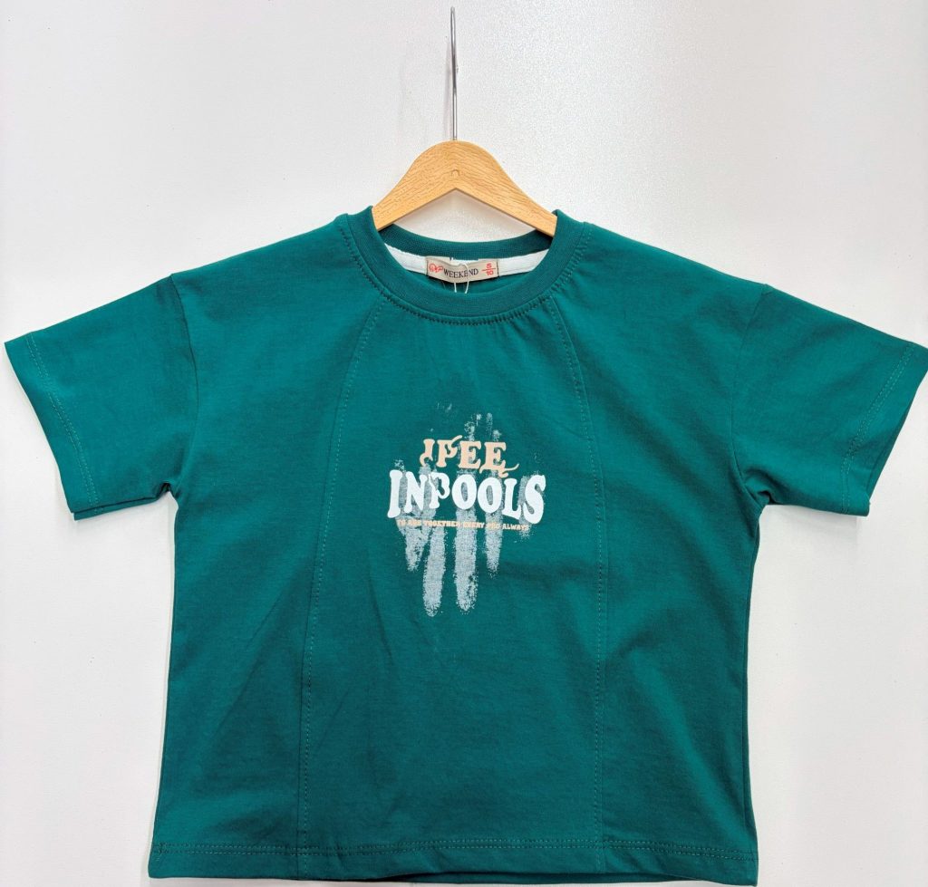 تیشرت نخی کودک In Fools رنگ سبز